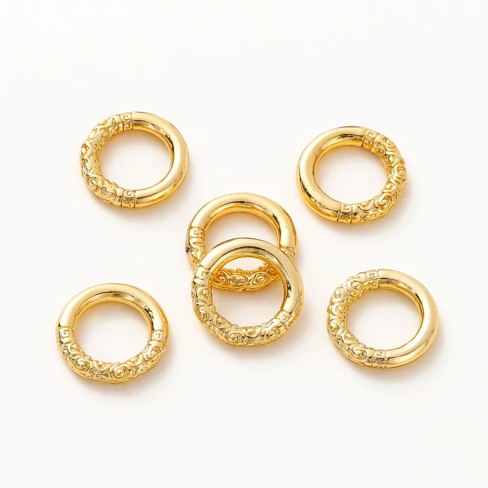 10pcs/lot 18K Gold Plated Large Round Metal D Ring Buckles Clasp Web For Leather Belt Bags Garment DIY Crafts Jewelry Making
