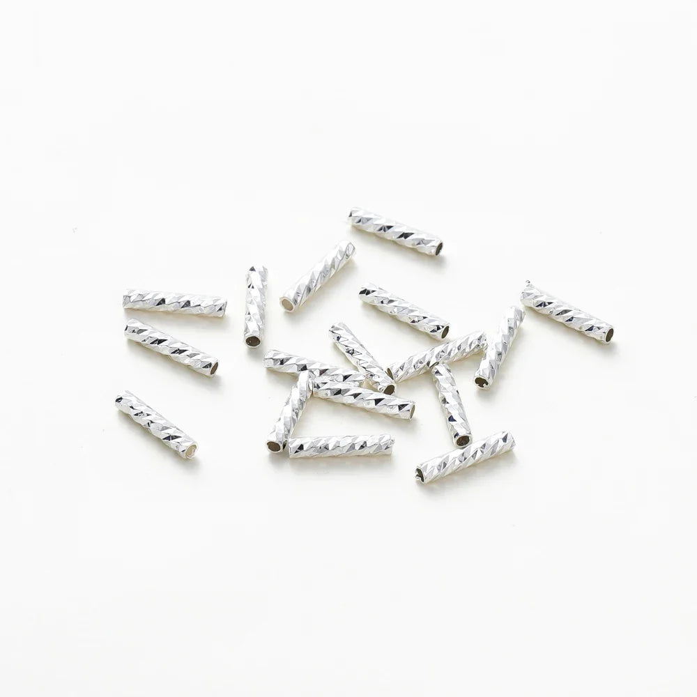 100pcs 7MM 10MM 14K 18K Gold Plated Brass Straight Tube for Bracelet Making StripeTubes Jewelry Supplies Diy Accessories
