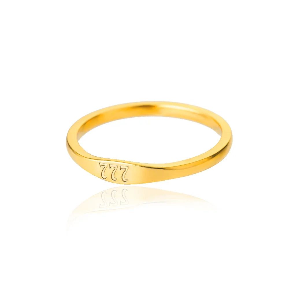111 222 333 444 555 666 777 999 Angel Number Rings For Women Stainless Steel Ring Vintage Aesthetic Retro Jewelry anillos 2025