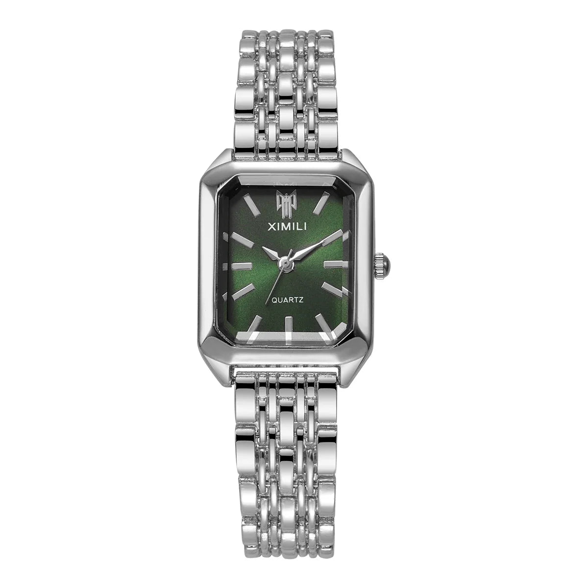 1/2/4PCS  Elegant Rectangle Woman Quartz Watch Luxury Stainless Steel Band Ladies Wristwatches Reloj Mujer（Without Box）