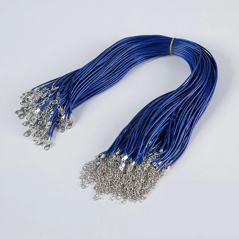 100Pcs Colorful Wax Leather Snake Necklace Women Men Cord String Rope Wire Extender Chain For Jewelry Making Bulk Wholesale