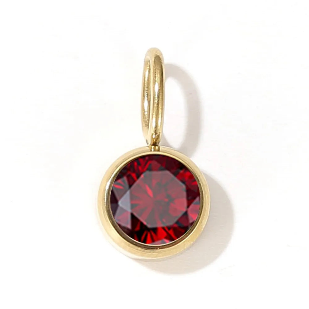 12 Color Birthstone Pendant Month Zirconia for Necklace Color Stone DIY Charms Accessories Birthday Gift Jewelry