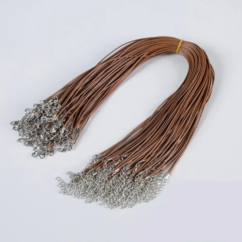 100Pcs Colorful Wax Leather Snake Necklace Women Men Cord String Rope Wire Extender Chain For Jewelry Making Bulk Wholesale