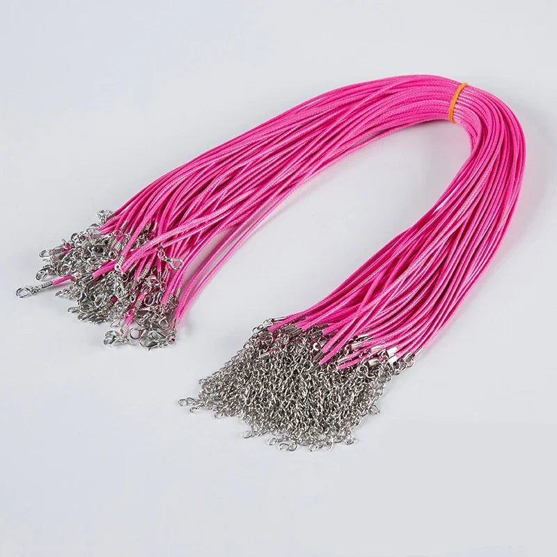 100Pcs Colorful Wax Leather Snake Necklace Women Men Cord String Rope Wire Extender Chain For Jewelry Making Bulk Wholesale