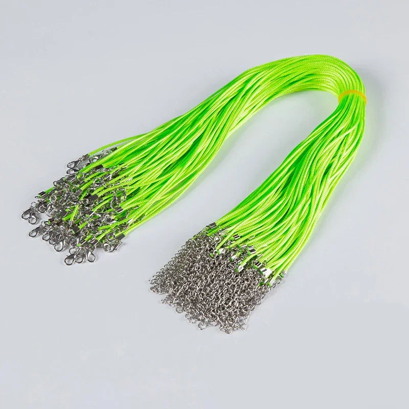 100Pcs Colorful Wax Leather Snake Necklace Women Men Cord String Rope Wire Extender Chain For Jewelry Making Bulk Wholesale