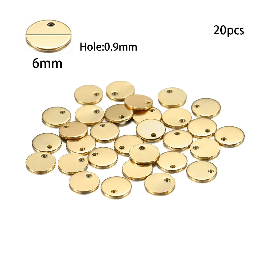 10-50Pcs Gold Stainless Steel Customized Dog Tag Heart-Shaped Oval Blanks Charm Pendant Charms For DIY Jewelry Making Supplies