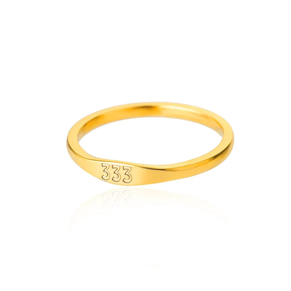 111 222 333 444 555 666 777 999 Angel Number Rings For Women Stainless Steel Ring Vintage Aesthetic Retro Jewelry anillos 2025