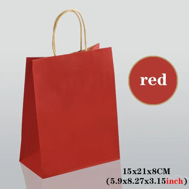 10/30/50PCS Holiday Gift Bags with Handle – Colored Paper Shopping Bags for Christmas, Valentine’s Day, Wedding & Party Favors