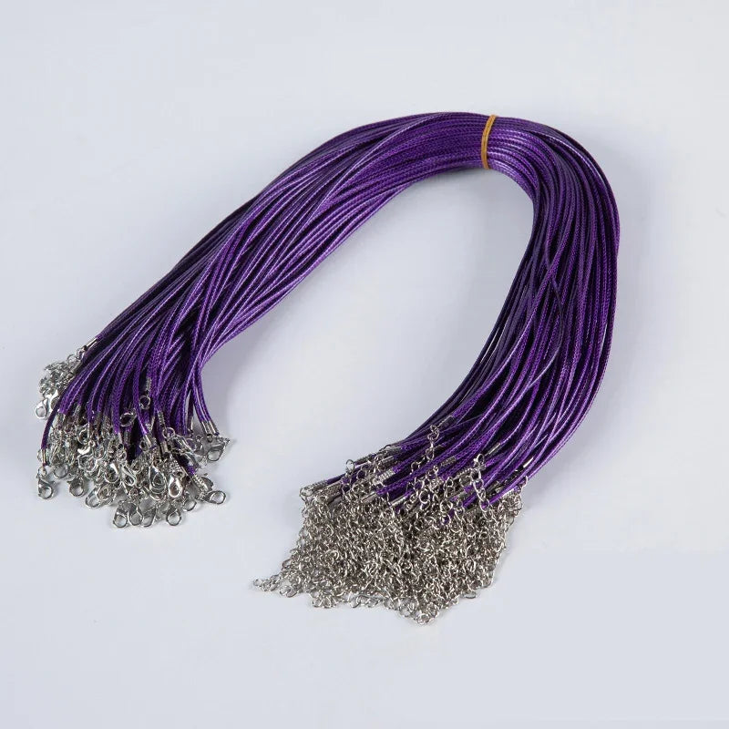 100Pcs Colorful Wax Leather Snake Necklace Women Men Cord String Rope Wire Extender Chain For Jewelry Making Bulk Wholesale