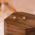 1 pair of elegant 925 sterling silver star earrings, synthetic zirconia, hypoallergenic, women's minimalist style, suitable for