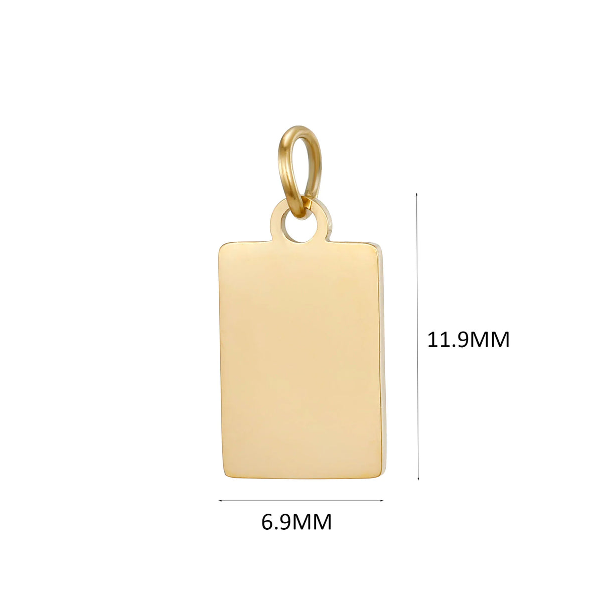 10PCS Custom Logo Tags Stainless Steel Charms for Necklace Bracelets 6 sizes to choose