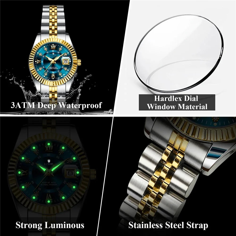 28MM Fashion Quartz Wristwatches New Ladies Watches For Woman Luxury Diamond Small Gold Watch Women Tudo Por 1 Real Reloj Muje