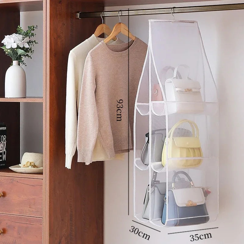 1/2PCS Hanging Storage Bags – 3/4-Layer Transparent Dust-Proof Organizer for Clothes, Bags & Accessories