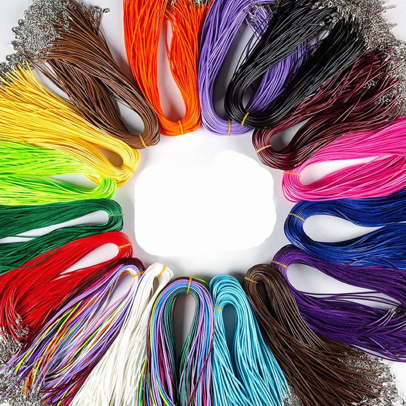 100Pcs Colorful Wax Leather Snake Necklace Women Men Cord String Rope Wire Extender Chain For Jewelry Making Bulk Wholesale