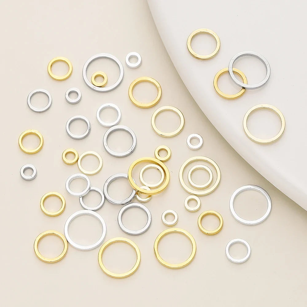 10/20Pcs/Pack 14K/18K Gold Color Plated Brass Close Jump Rings Split Rings Connector for Jewelry Necklace Making Accessories