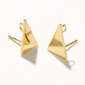 10pcs/lot 10x15MM 18K Gold Plated Brass Triangle Stud Earrings High Quality DIY For Jewelry Making Finding Earrings Accessories
