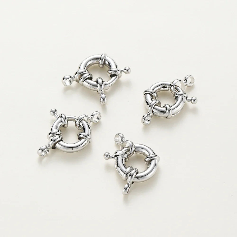 1-4pcs 14K 18K Real Gold Plated Sailor Clasps Bracelet Charm End Connector Spring Clasp For DIY Jewelry Making Necklace Findings
