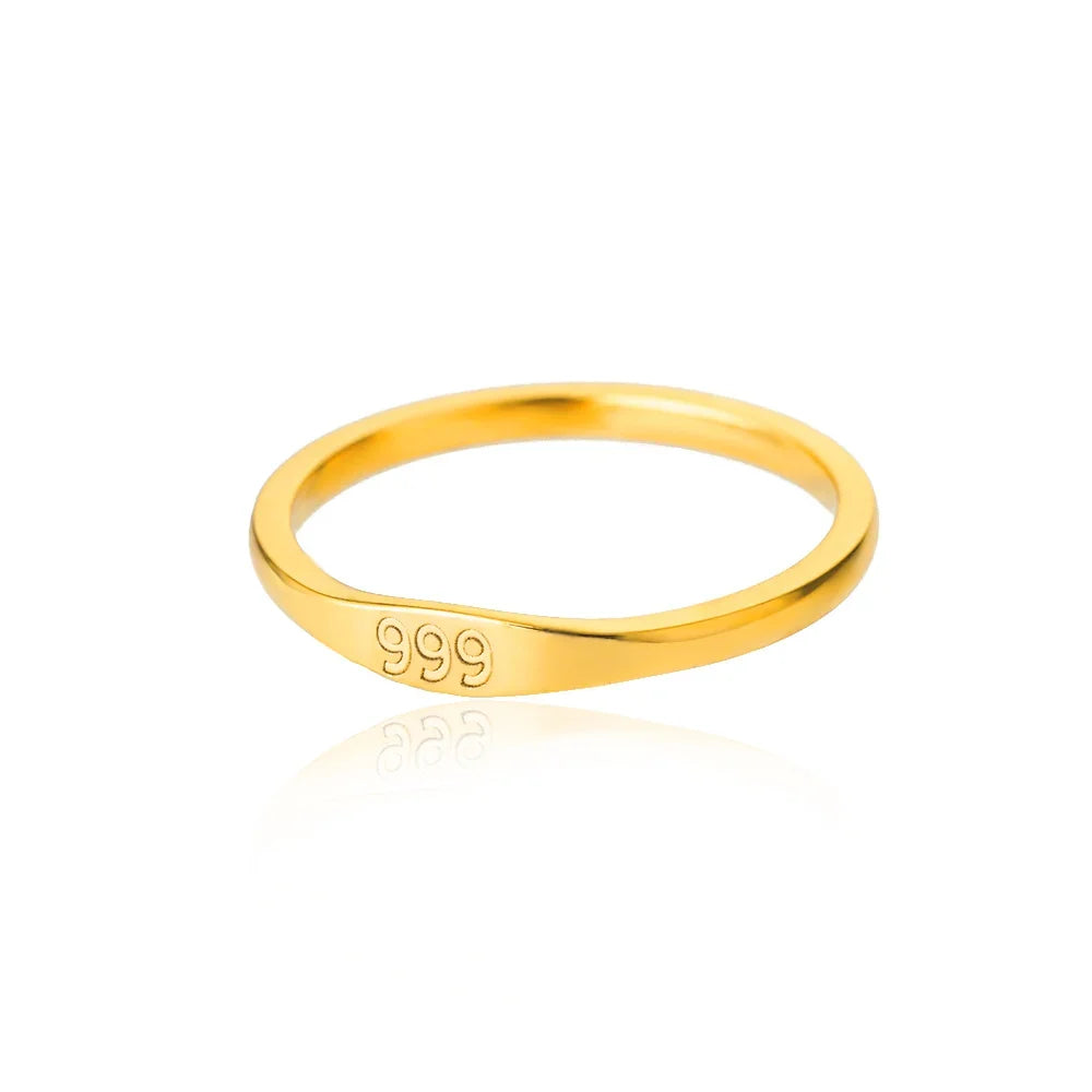 111 222 333 444 555 666 777 999 Angel Number Rings For Women Stainless Steel Ring Vintage Aesthetic Retro Jewelry anillos 2025
