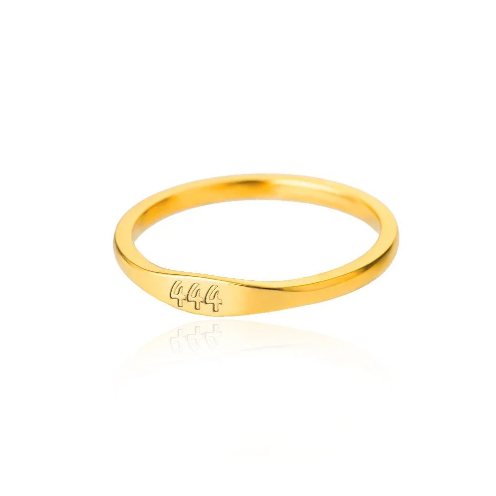 111 222 333 444 555 666 777 999 Angel Number Rings For Women Stainless Steel Ring Vintage Aesthetic Retro Jewelry anillos 2025
