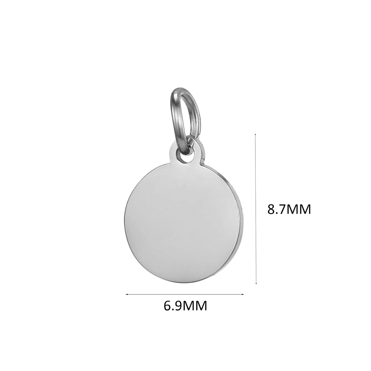 10PCS Custom Logo Tags Stainless Steel Charms for Necklace Bracelets 6 sizes to choose