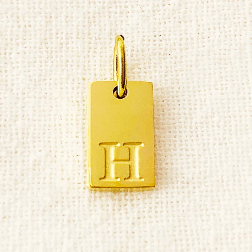10PCS Alphabet Charm Pendant for Necklaces Stainless Steel Jewelry DIY Engraved Lettering Accessories Women's Fashion Jewelry