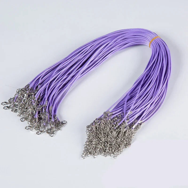 100Pcs Colorful Wax Leather Snake Necklace Women Men Cord String Rope Wire Extender Chain For Jewelry Making Bulk Wholesale