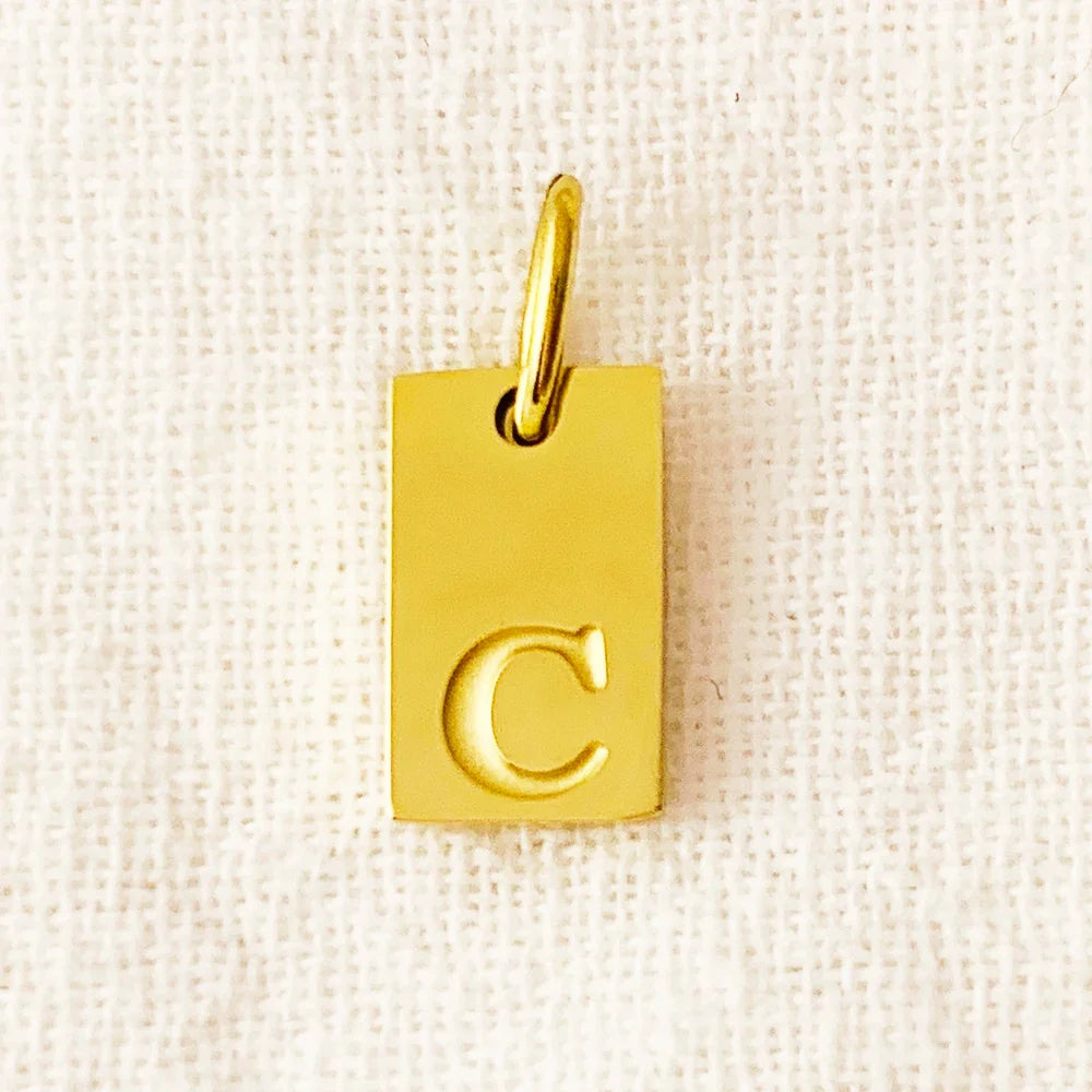 10PCS Alphabet Charm Pendant for Necklaces Stainless Steel Jewelry DIY Engraved Lettering Accessories Women's Fashion Jewelry