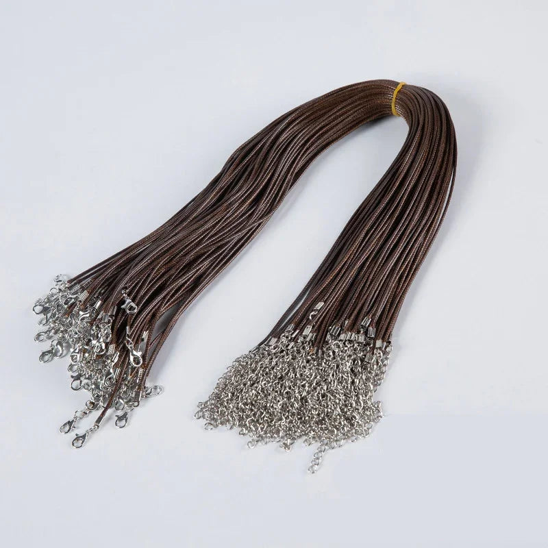 100Pcs Colorful Wax Leather Snake Necklace Women Men Cord String Rope Wire Extender Chain For Jewelry Making Bulk Wholesale