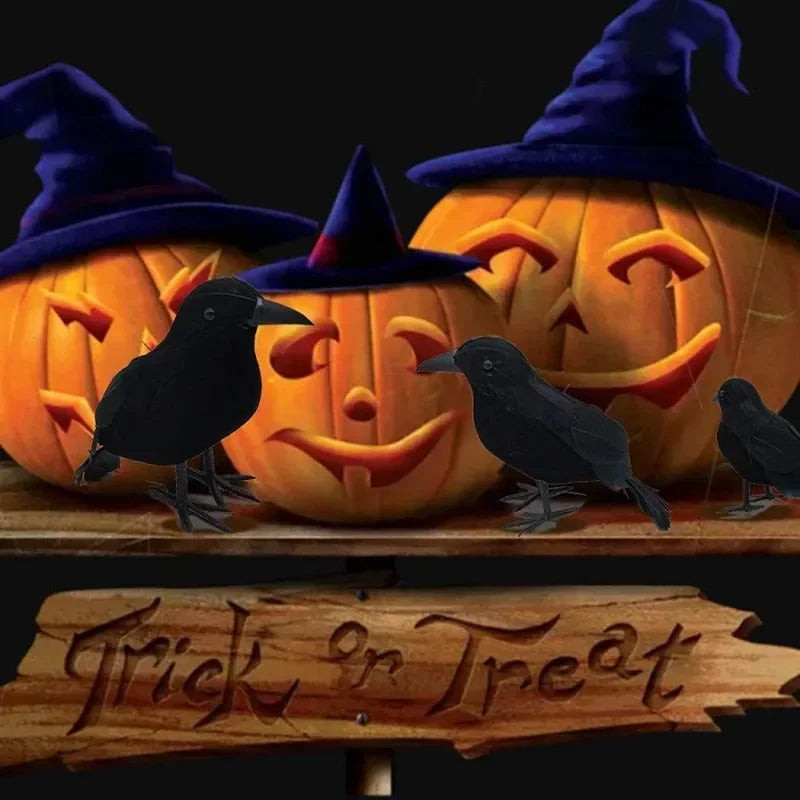 1-3pcs Realistic Artificial Crows Party Ornament Halloween Decorations 2023 Halloween Party Props Horror Crow Decoration