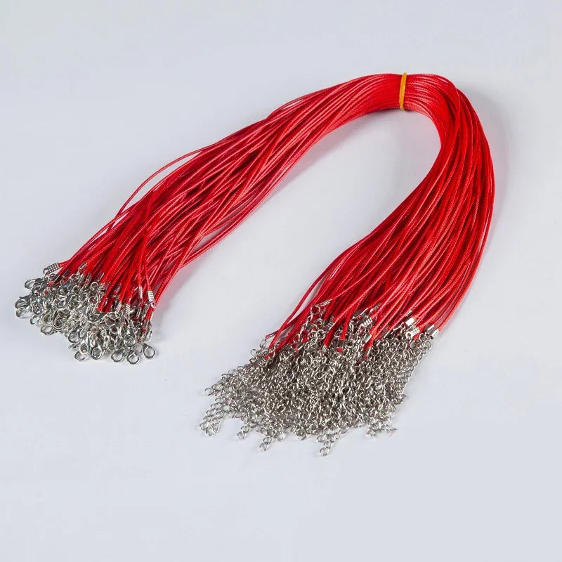 100Pcs Colorful Wax Leather Snake Necklace Women Men Cord String Rope Wire Extender Chain For Jewelry Making Bulk Wholesale