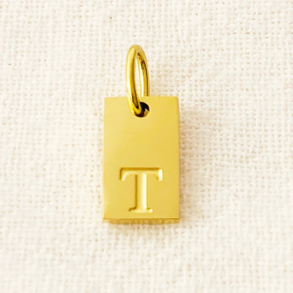 10PCS Alphabet Charm Pendant for Necklaces Stainless Steel Jewelry DIY Engraved Lettering Accessories Women's Fashion Jewelry