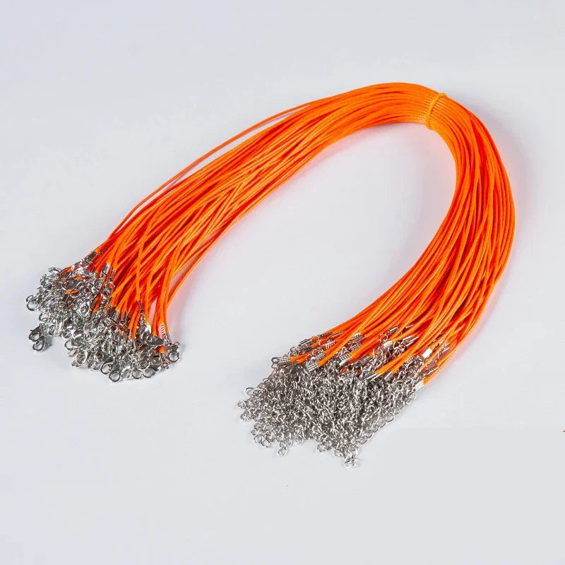100Pcs Colorful Wax Leather Snake Necklace Women Men Cord String Rope Wire Extender Chain For Jewelry Making Bulk Wholesale