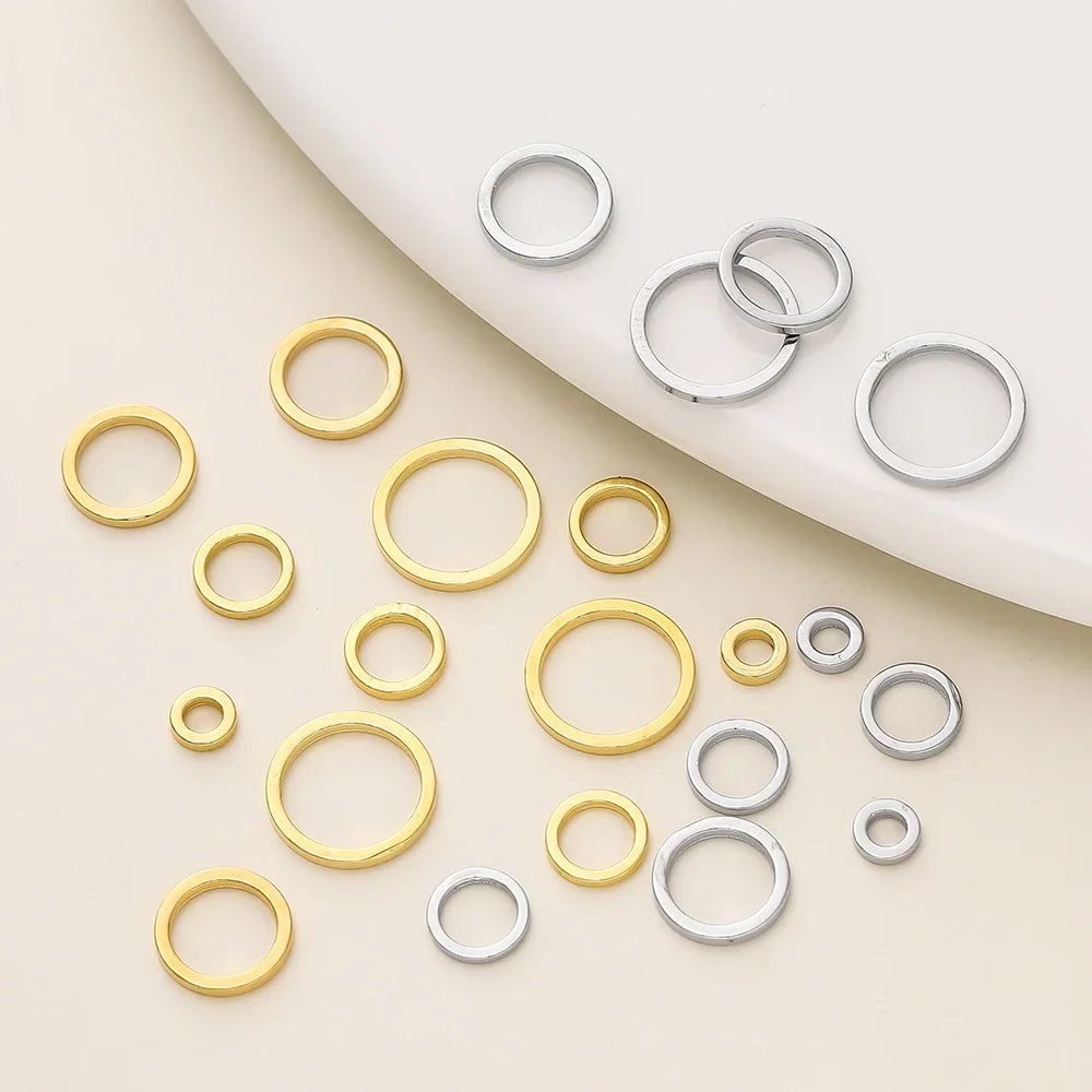 10/20Pcs/Pack 14K/18K Gold Color Plated Brass Close Jump Rings Split Rings Connector for Jewelry Necklace Making Accessories