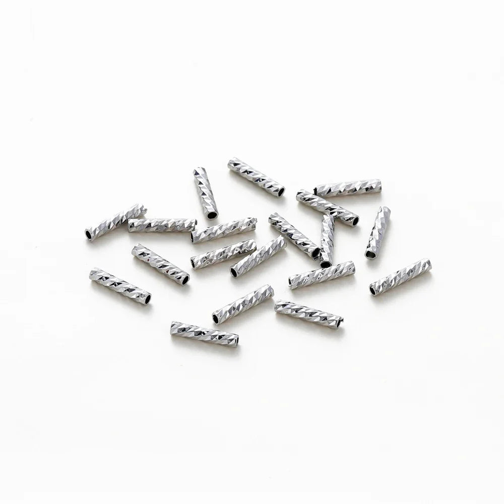 100pcs 7MM 10MM 14K 18K Gold Plated Brass Straight Tube for Bracelet Making StripeTubes Jewelry Supplies Diy Accessories