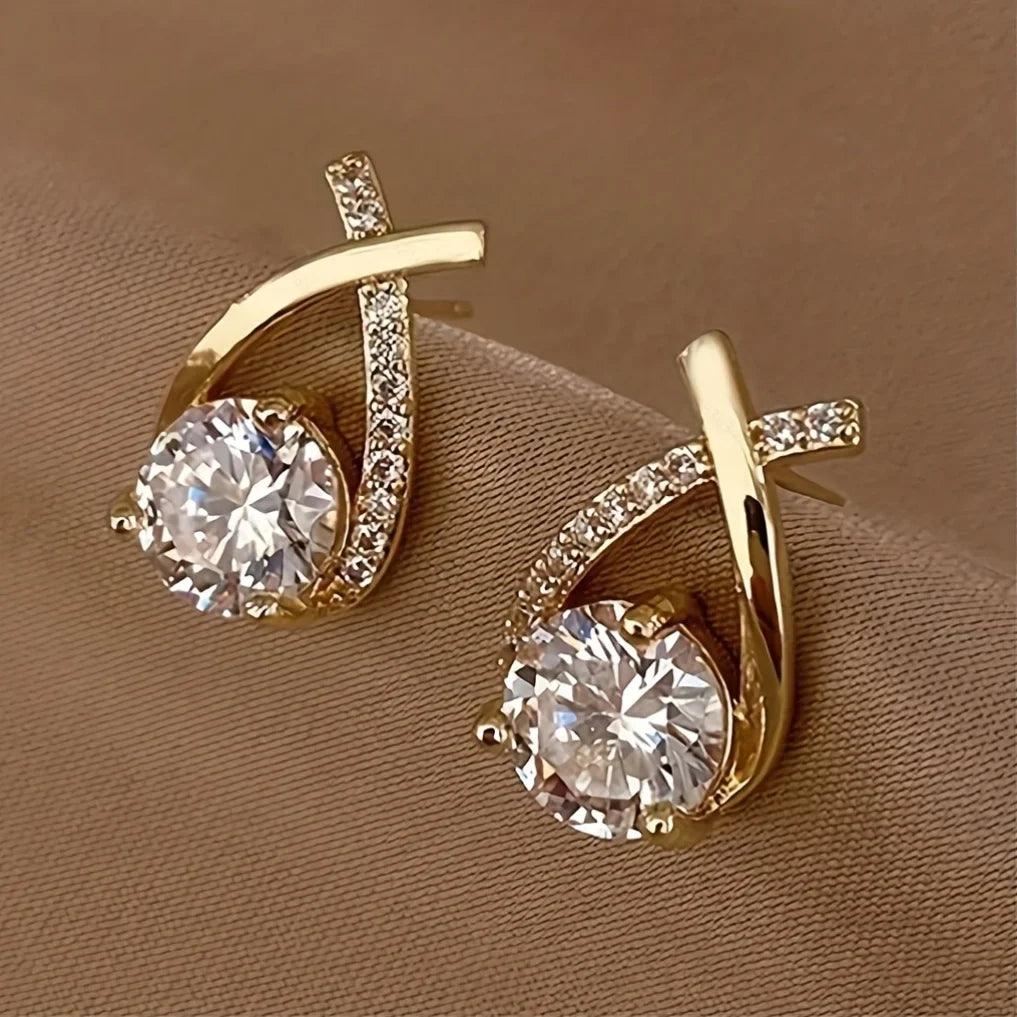 1 pair of luxurious and fashionable twisted S925 silver droplet cube earrings for decoration