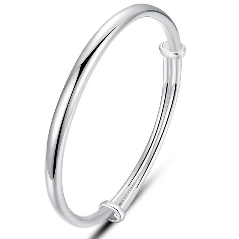 925 Sterling Silver Polishing Charm Bracelets Bangles For Women Elegant Jewelry Accessories Wholesale Jewellery Argent 925