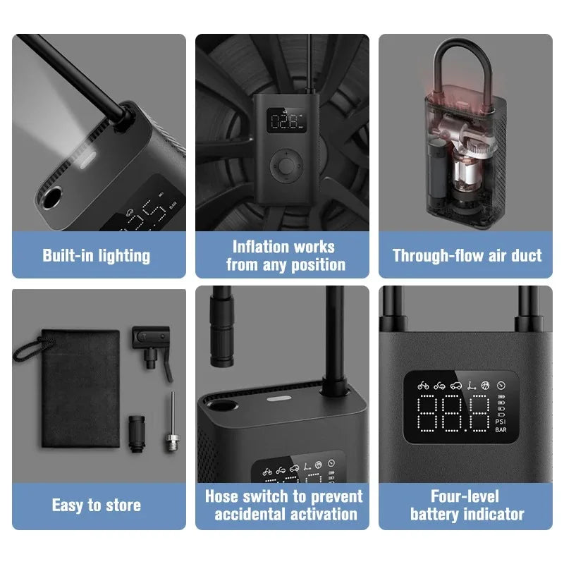 NEW MIJIA Inflatable treasur Air Compressor 2D 2000mAh Portable Inflator Air Pump 2D For Bicycle Car Motorcycle Ball CN