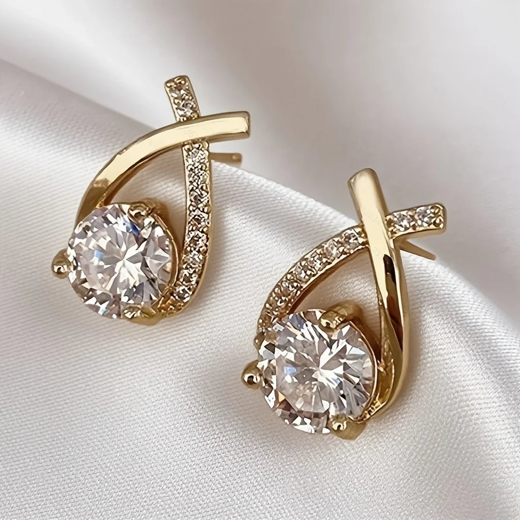 1 pair of luxurious and fashionable twisted S925 silver droplet cube earrings for decoration