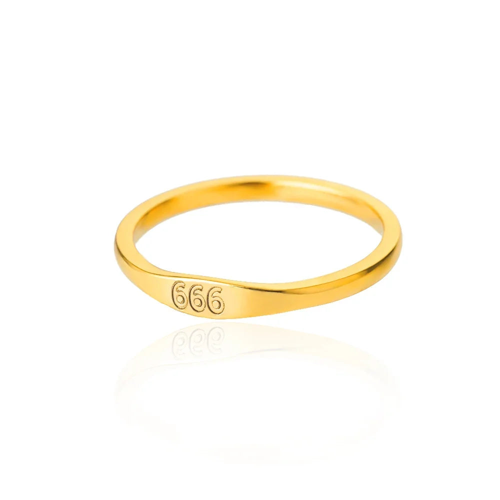 111 222 333 444 555 666 777 999 Angel Number Rings For Women Stainless Steel Ring Vintage Aesthetic Retro Jewelry anillos 2025