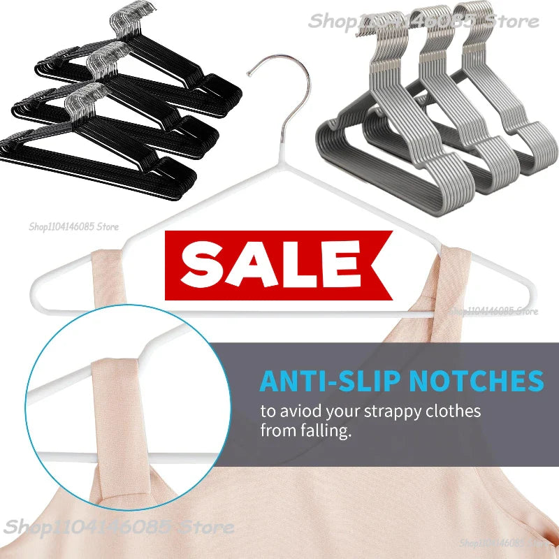 10PCS Metal Traceless Non-Slip Clothes Hangers – Strong Space Saver Rack