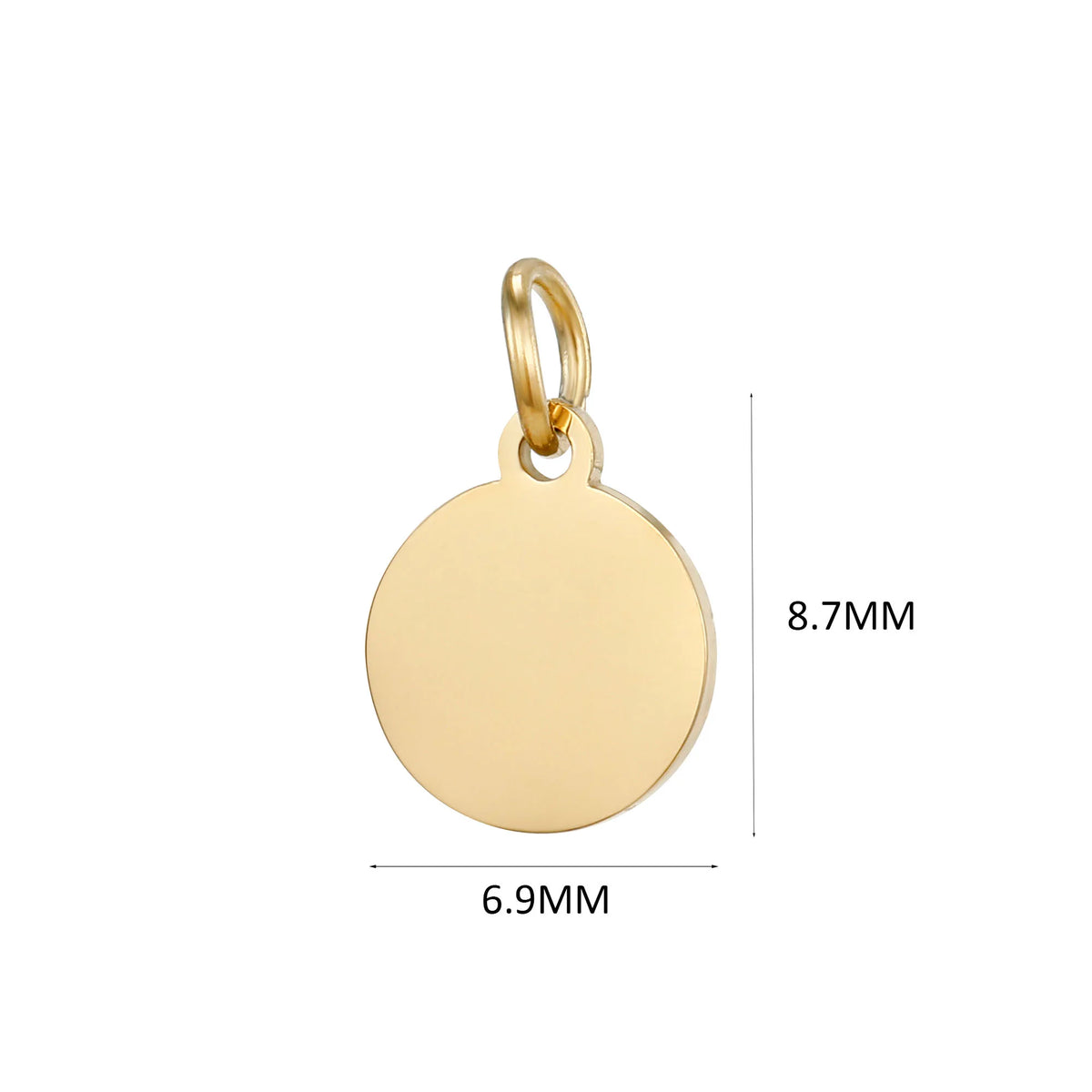 10PCS Custom Logo Tags Stainless Steel Charms for Necklace Bracelets 6 sizes to choose