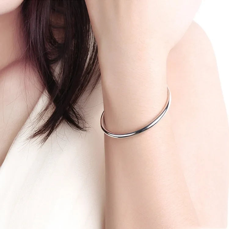 925 Sterling Silver Polishing Charm Bracelets Bangles For Women Elegant Jewelry Accessories Wholesale Jewellery Argent 925