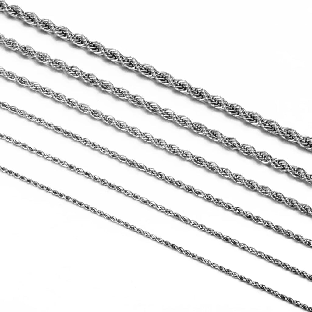 1 Pcs 925 Sterling Silver Width 2/3/4MM Rope Chain Necklace/Bracelet For Men Women Men Fashion Chain Necklace
