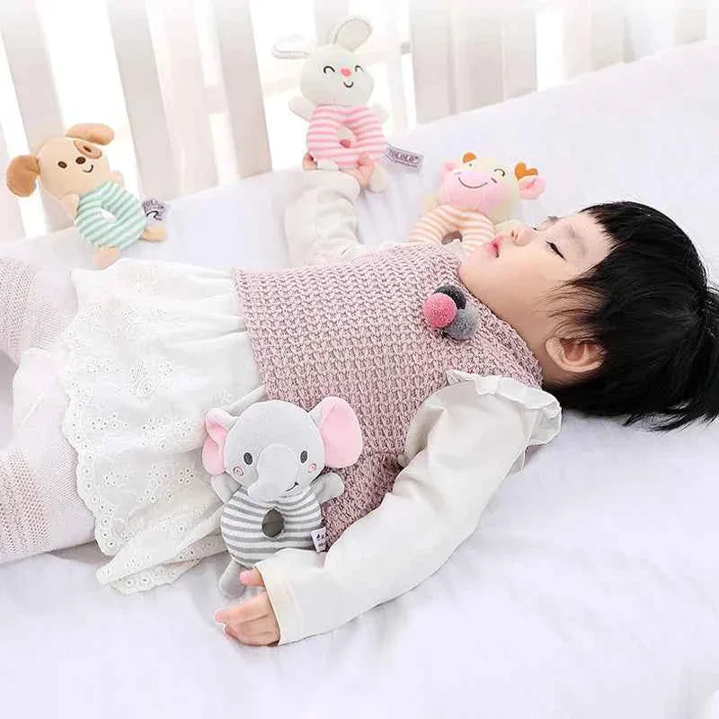 New Baby Rattle Toys Cartoon Animals Plush Infant Hand Ring Bed Toys for Newborn 0-24 Months Toddler Early Educational Toy