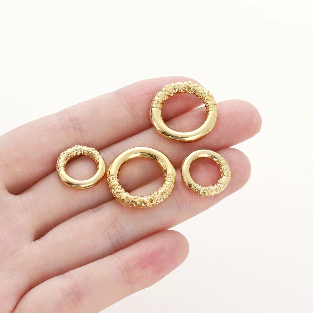 10pcs/lot 18K Gold Plated Large Round Metal D Ring Buckles Clasp Web For Leather Belt Bags Garment DIY Crafts Jewelry Making