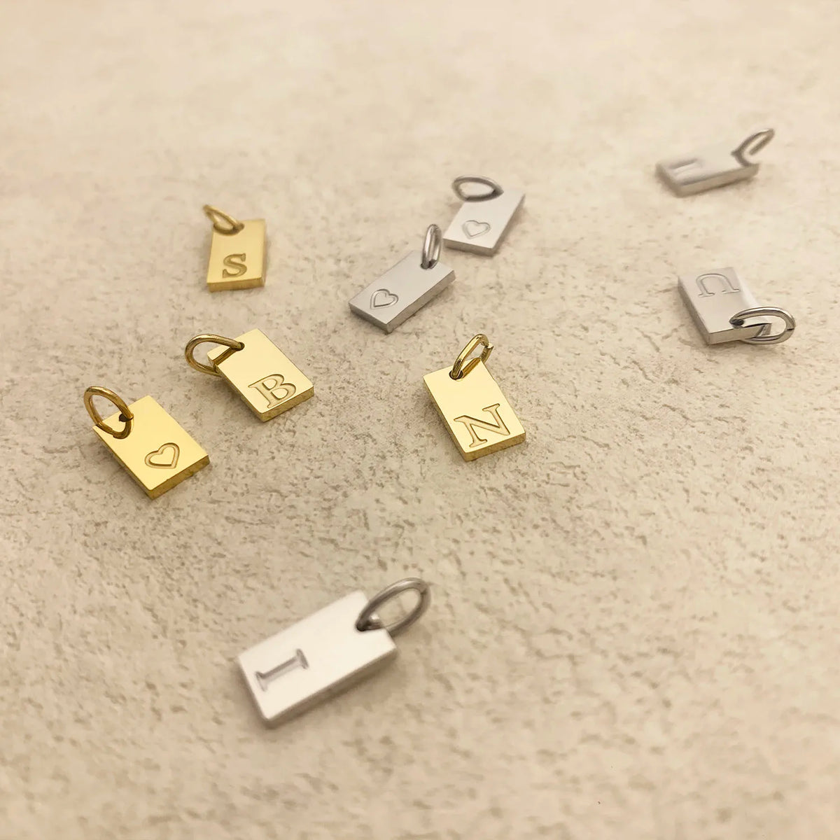 10PCS Alphabet Charm Pendant for Necklaces Stainless Steel Jewelry DIY Engraved Lettering Accessories Women's Fashion Jewelry
