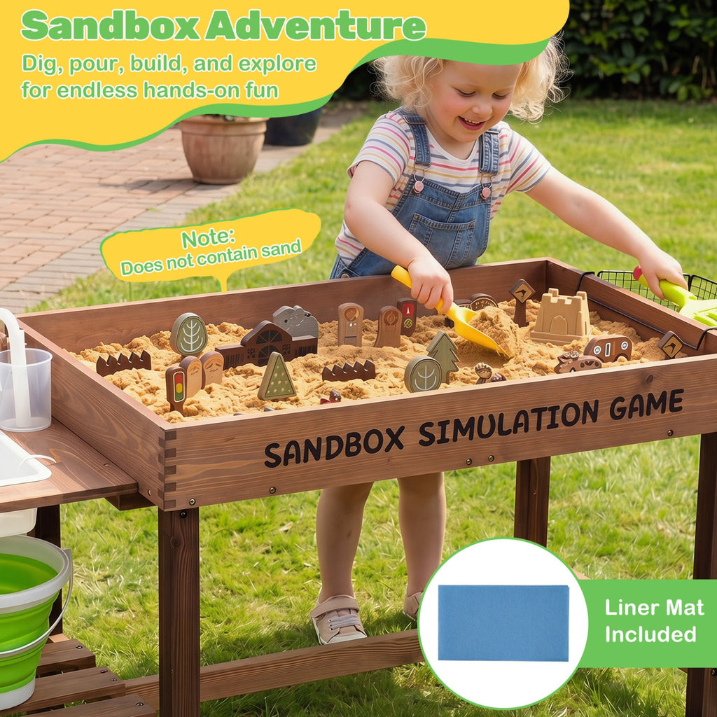 Sensory Sand & Water Table with Pump and 33 Accessories