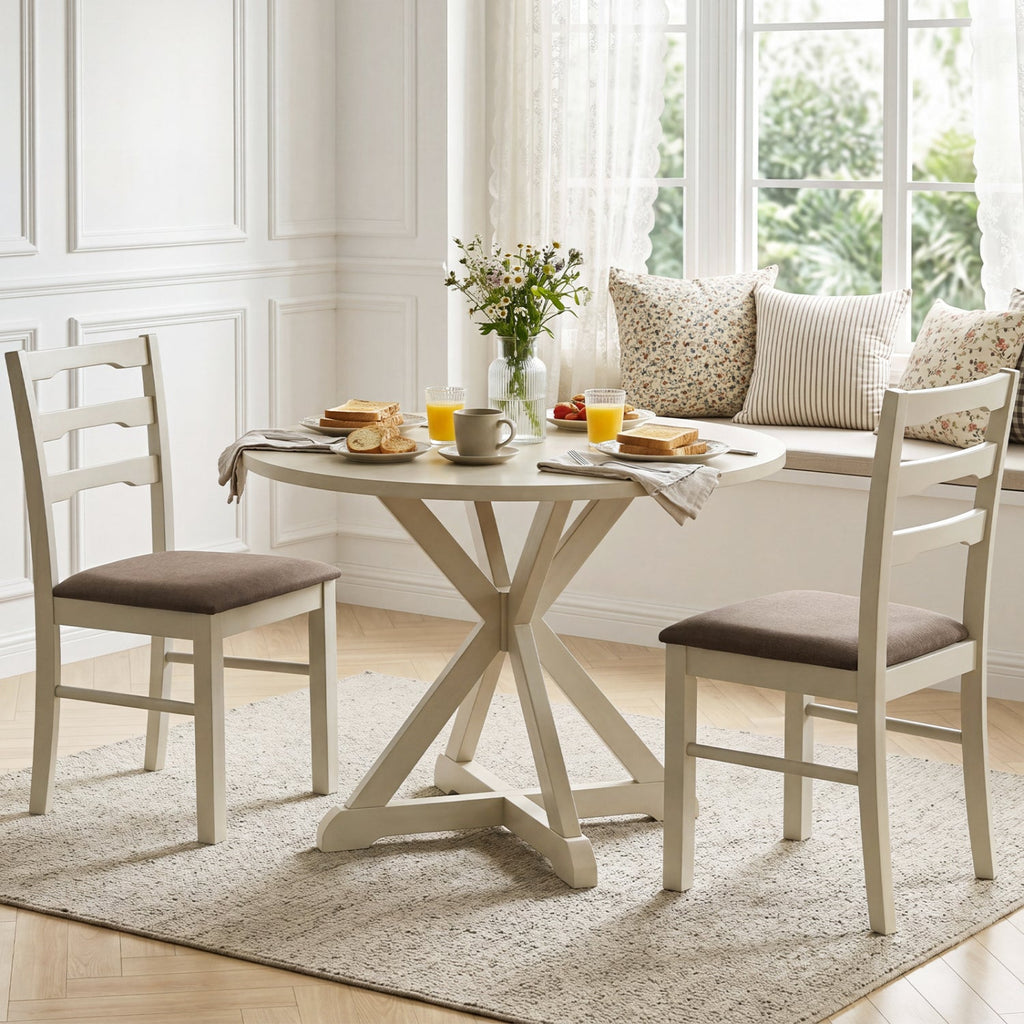 Upholstered Dining Chairs Set of 2 with Wood Frame
