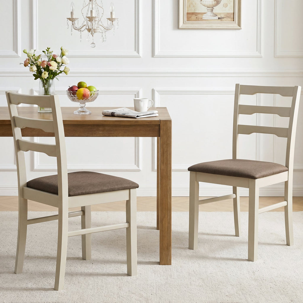 Upholstered Dining Chairs Set of 2 with Wood Frame