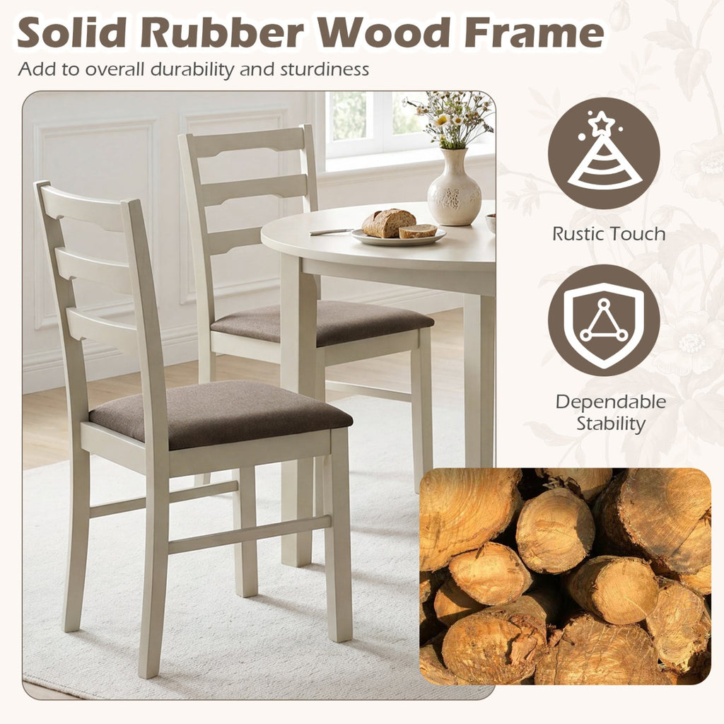 Upholstered Dining Chairs Set of 2 with Wood Frame